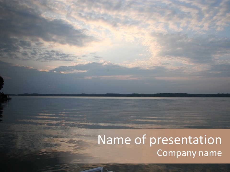 Sunrise At Lake Gaston PowerPoint Template