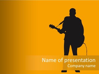 A Man And His Guitar. Illustration PowerPoint Template