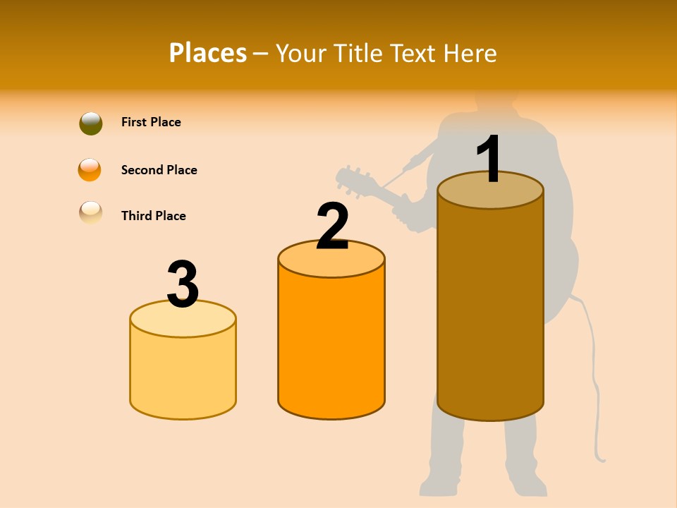 A Man And His Guitar. Illustration PowerPoint Template