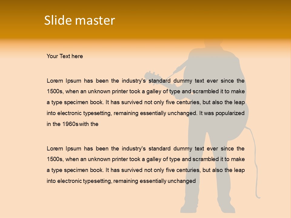 A Man And His Guitar. Illustration PowerPoint Template