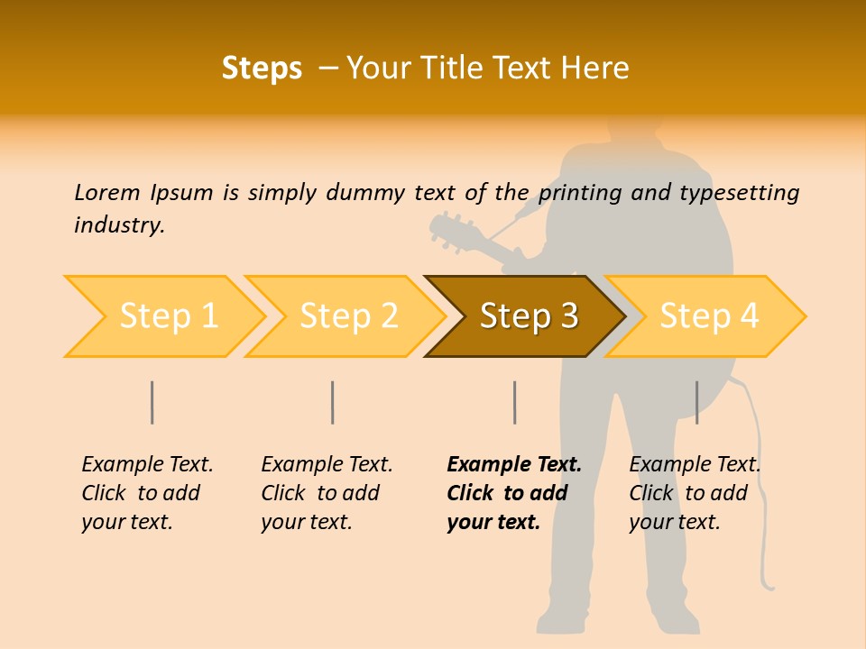 A Man And His Guitar. Illustration PowerPoint Template