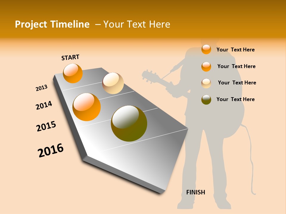A Man And His Guitar. Illustration PowerPoint Template