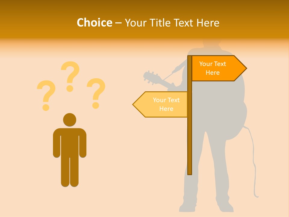 A Man And His Guitar. Illustration PowerPoint Template