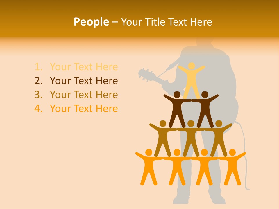 A Man And His Guitar. Illustration PowerPoint Template