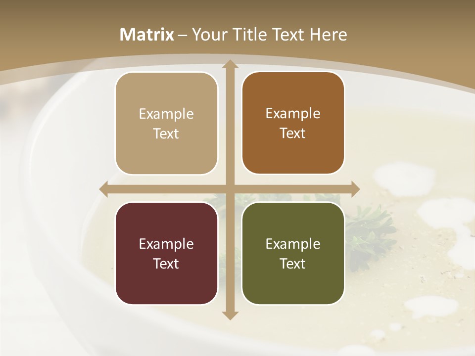 White Bowl Of Asparagus Soup With Chervil And Drops Of Cream. Grainy Bread On Background. Healthy Food. PowerPoint Template