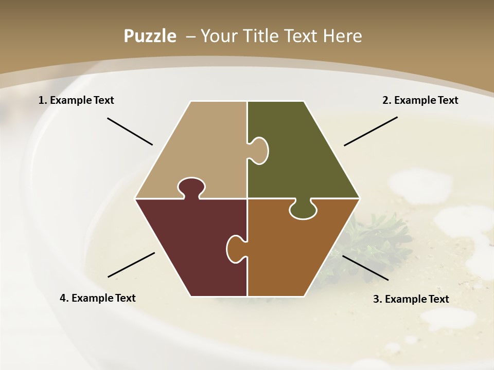 White Bowl Of Asparagus Soup With Chervil And Drops Of Cream. Grainy Bread On Background. Healthy Food. PowerPoint Template