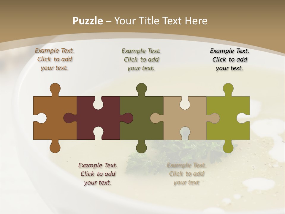 White Bowl Of Asparagus Soup With Chervil And Drops Of Cream. Grainy Bread On Background. Healthy Food. PowerPoint Template