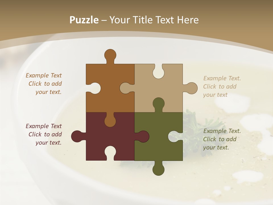 White Bowl Of Asparagus Soup With Chervil And Drops Of Cream. Grainy Bread On Background. Healthy Food. PowerPoint Template