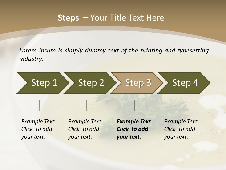 White Bowl Of Asparagus Soup With Chervil And Drops Of Cream. Grainy Bread On Background. Healthy Food. PowerPoint Template