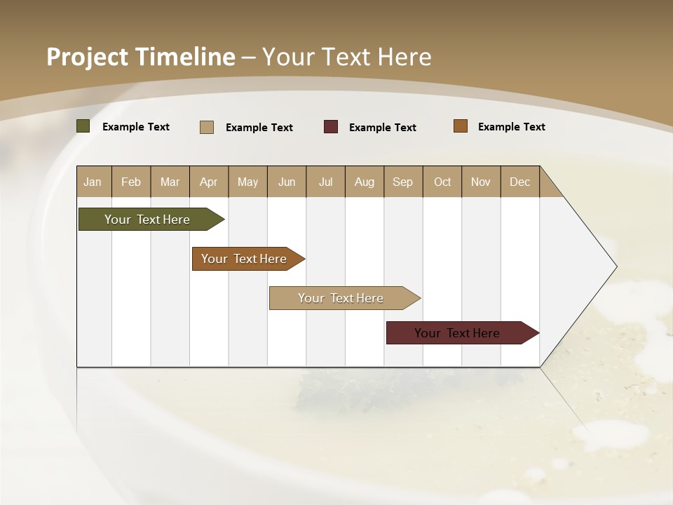 White Bowl Of Asparagus Soup With Chervil And Drops Of Cream. Grainy Bread On Background. Healthy Food. PowerPoint Template