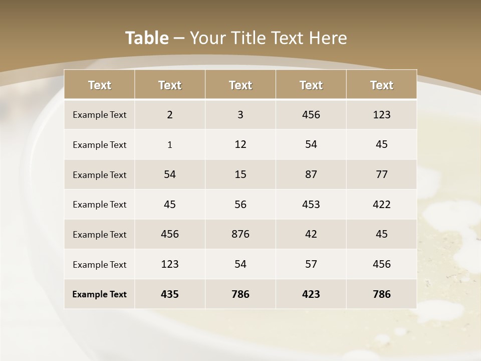 White Bowl Of Asparagus Soup With Chervil And Drops Of Cream. Grainy Bread On Background. Healthy Food. PowerPoint Template