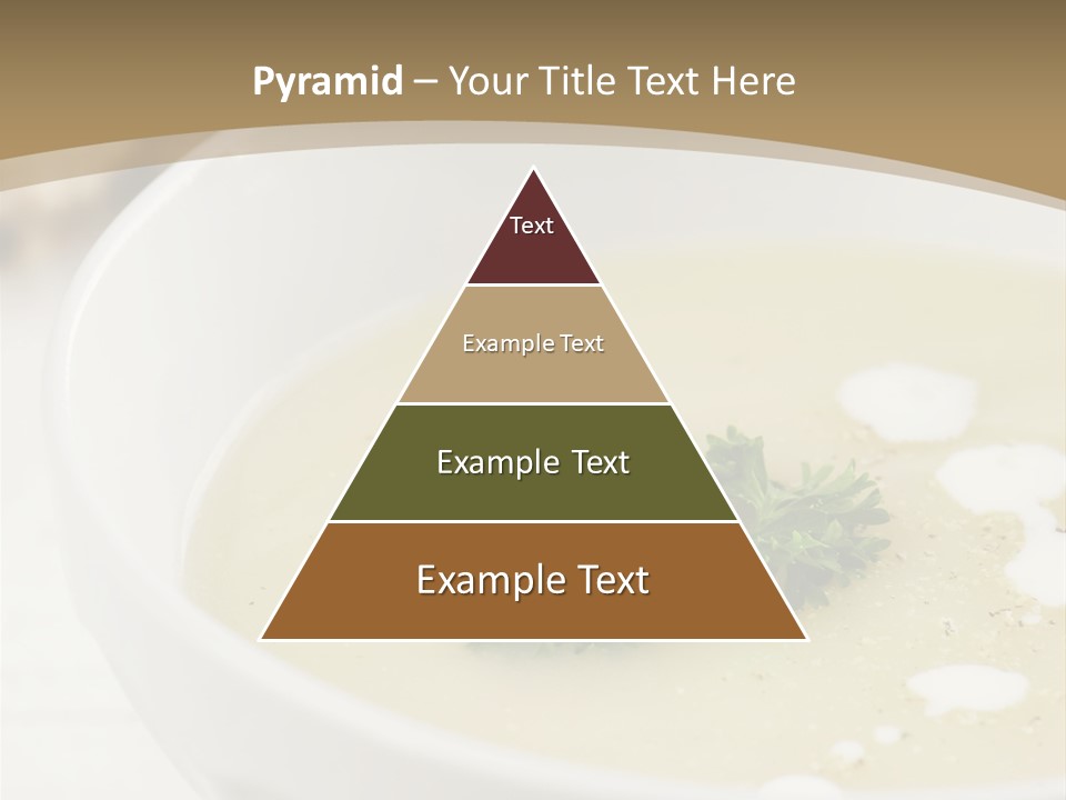 White Bowl Of Asparagus Soup With Chervil And Drops Of Cream. Grainy Bread On Background. Healthy Food. PowerPoint Template