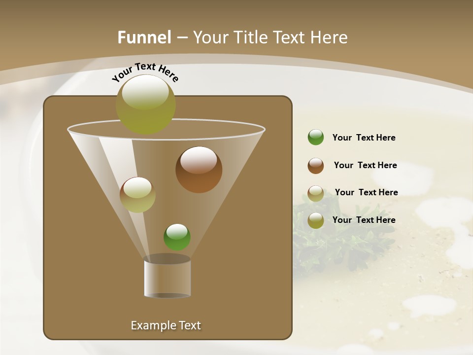 White Bowl Of Asparagus Soup With Chervil And Drops Of Cream. Grainy Bread On Background. Healthy Food. PowerPoint Template