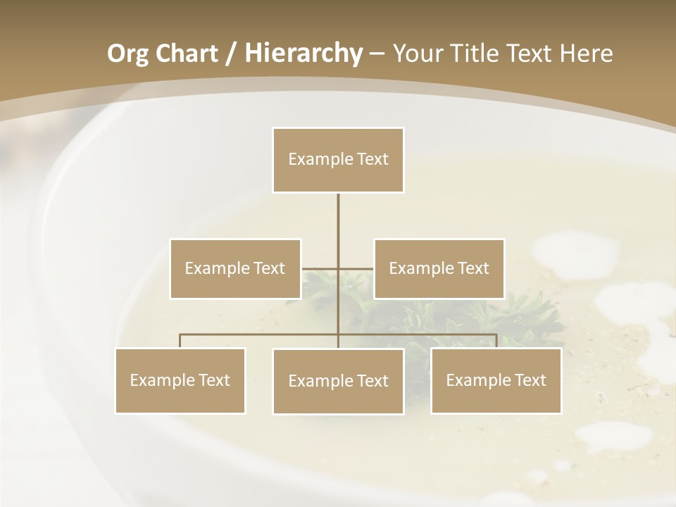 White Bowl Of Asparagus Soup With Chervil And Drops Of Cream. Grainy Bread On Background. Healthy Food. PowerPoint Template