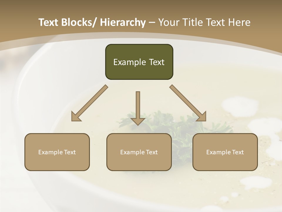 White Bowl Of Asparagus Soup With Chervil And Drops Of Cream. Grainy Bread On Background. Healthy Food. PowerPoint Template