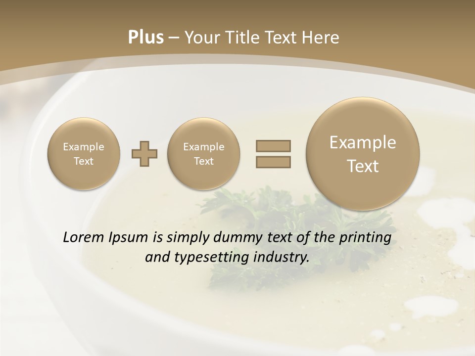 White Bowl Of Asparagus Soup With Chervil And Drops Of Cream. Grainy Bread On Background. Healthy Food. PowerPoint Template