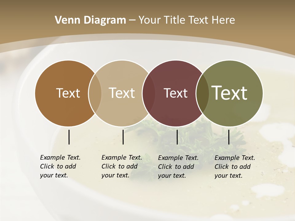 White Bowl Of Asparagus Soup With Chervil And Drops Of Cream. Grainy Bread On Background. Healthy Food. PowerPoint Template