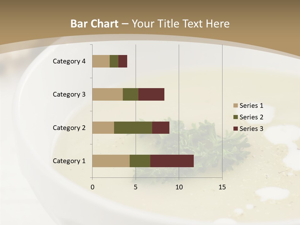 White Bowl Of Asparagus Soup With Chervil And Drops Of Cream. Grainy Bread On Background. Healthy Food. PowerPoint Template