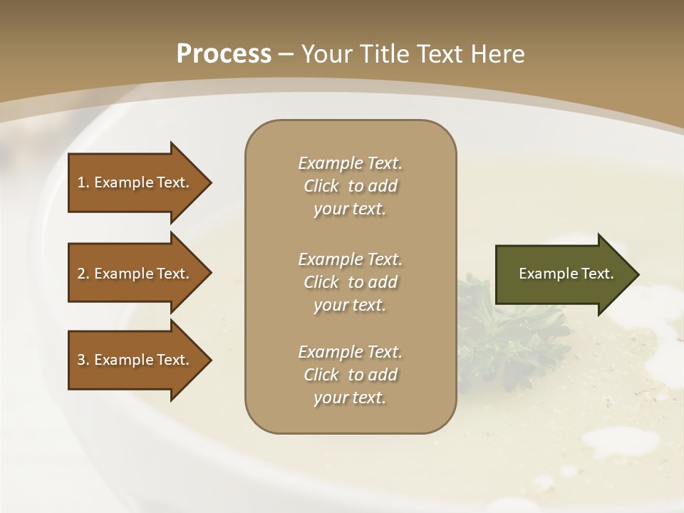 White Bowl Of Asparagus Soup With Chervil And Drops Of Cream. Grainy Bread On Background. Healthy Food. PowerPoint Template
