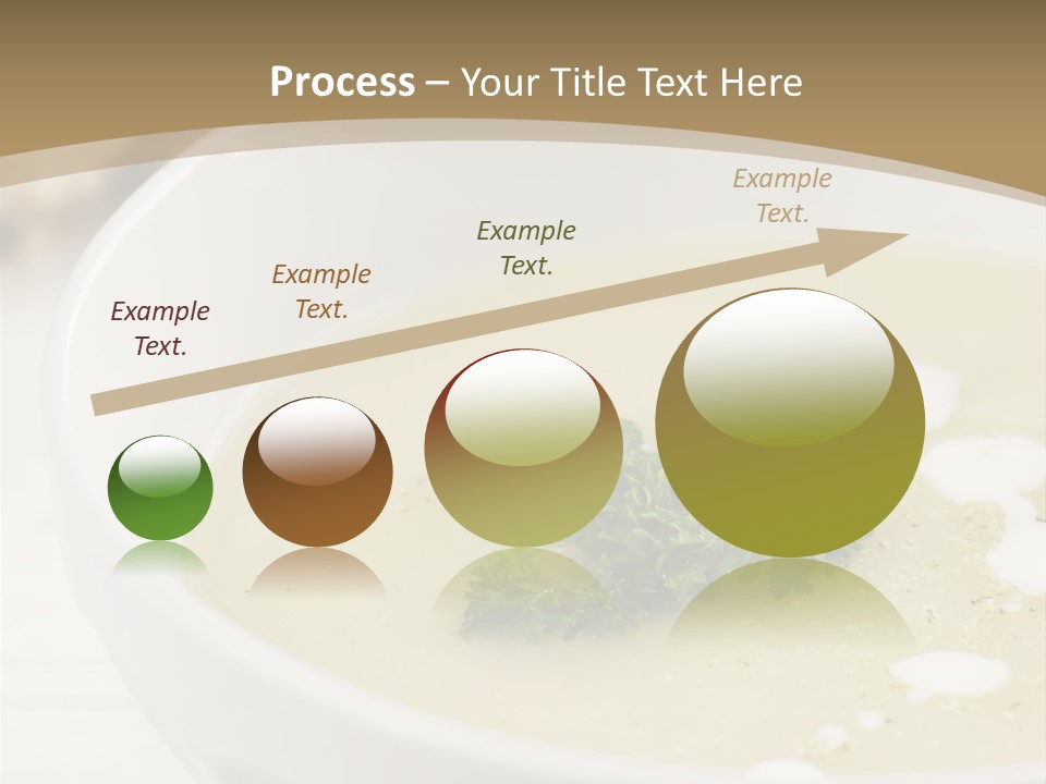 White Bowl Of Asparagus Soup With Chervil And Drops Of Cream. Grainy Bread On Background. Healthy Food. PowerPoint Template