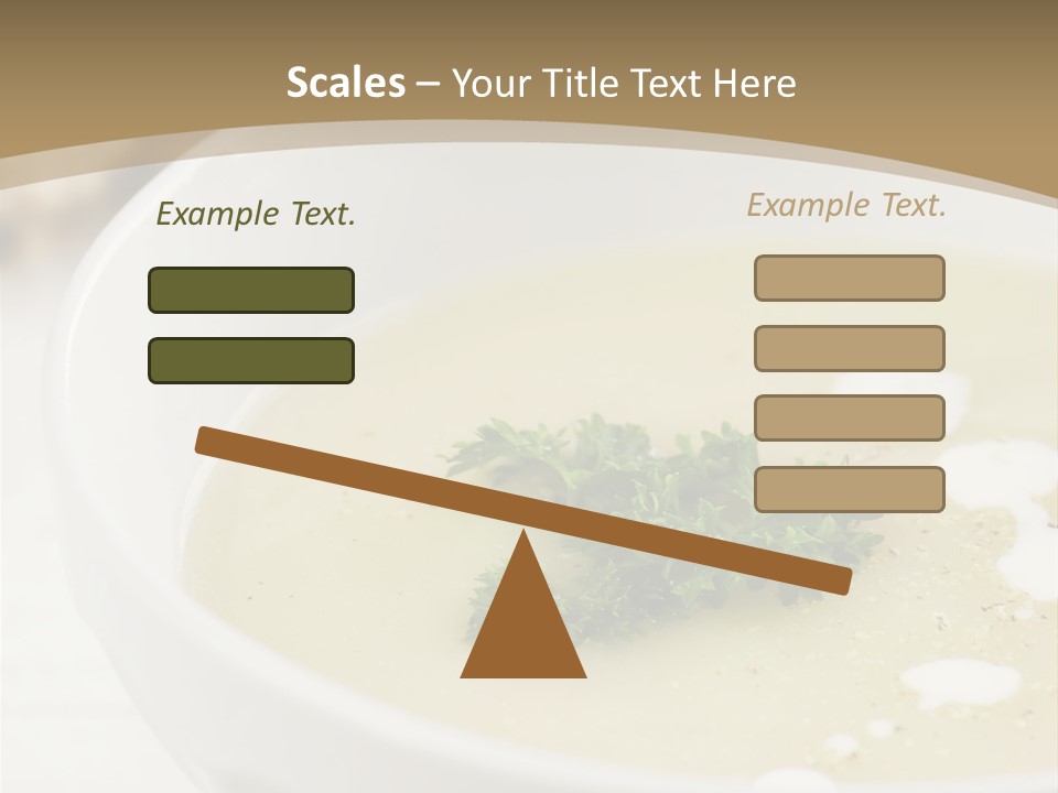 White Bowl Of Asparagus Soup With Chervil And Drops Of Cream. Grainy Bread On Background. Healthy Food. PowerPoint Template