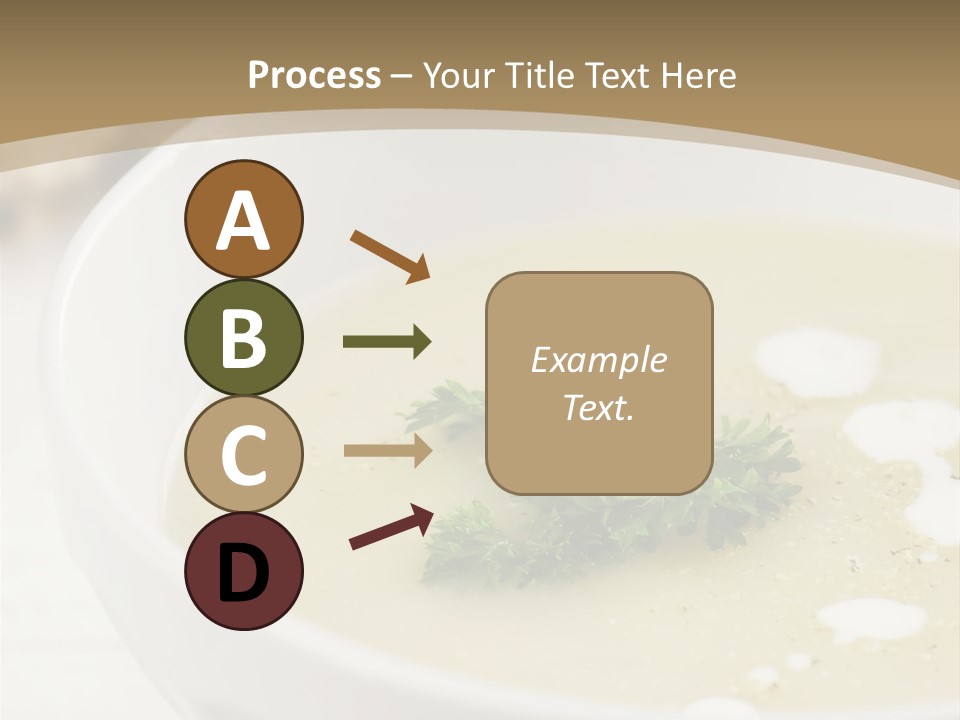 White Bowl Of Asparagus Soup With Chervil And Drops Of Cream. Grainy Bread On Background. Healthy Food. PowerPoint Template