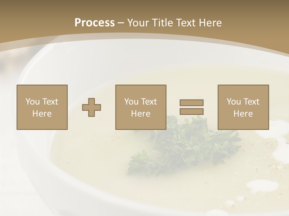 White Bowl Of Asparagus Soup With Chervil And Drops Of Cream. Grainy Bread On Background. Healthy Food. PowerPoint Template