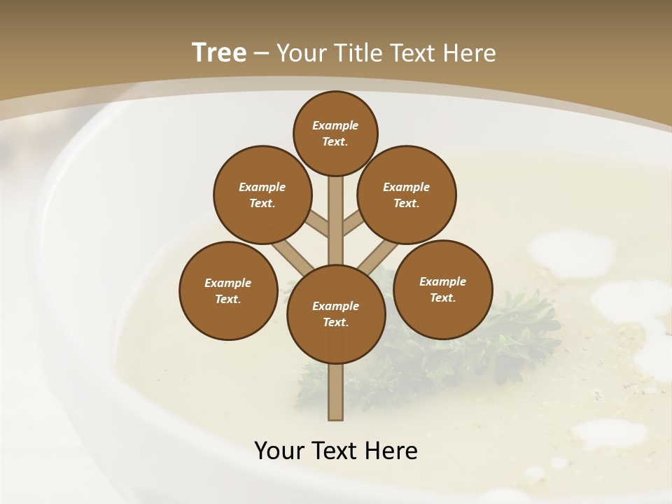 White Bowl Of Asparagus Soup With Chervil And Drops Of Cream. Grainy Bread On Background. Healthy Food. PowerPoint Template