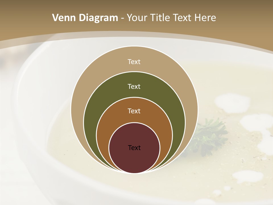 White Bowl Of Asparagus Soup With Chervil And Drops Of Cream. Grainy Bread On Background. Healthy Food. PowerPoint Template