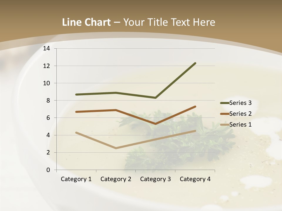 White Bowl Of Asparagus Soup With Chervil And Drops Of Cream. Grainy Bread On Background. Healthy Food. PowerPoint Template