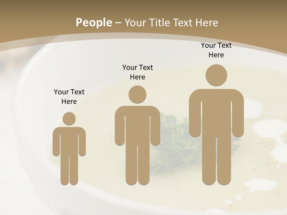 White Bowl Of Asparagus Soup With Chervil And Drops Of Cream. Grainy Bread On Background. Healthy Food. PowerPoint Template