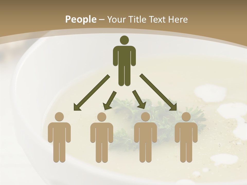 White Bowl Of Asparagus Soup With Chervil And Drops Of Cream. Grainy Bread On Background. Healthy Food. PowerPoint Template