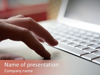 A Person Is Typing On A Laptop Keyboard PowerPoint Template