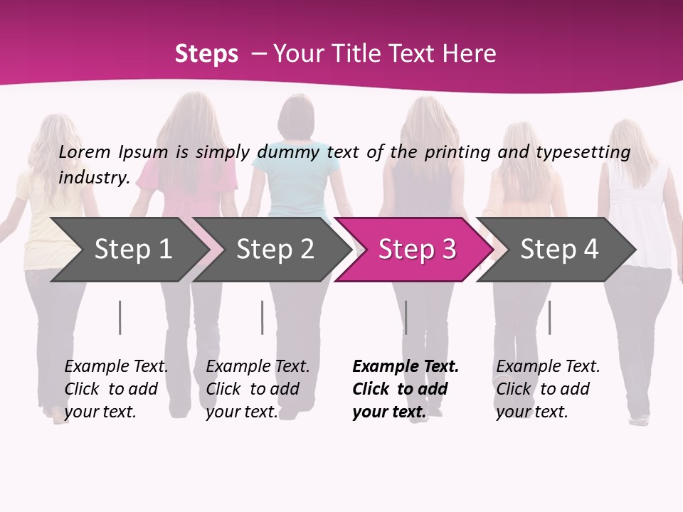 Ten Beautiful Young Women, Walking Hand In Hand. PowerPoint Template