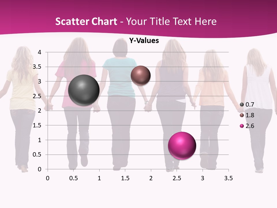 Ten Beautiful Young Women, Walking Hand In Hand. PowerPoint Template