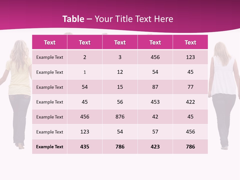 Ten Beautiful Young Women, Walking Hand In Hand. PowerPoint Template