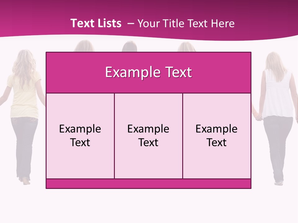 Ten Beautiful Young Women, Walking Hand In Hand. PowerPoint Template