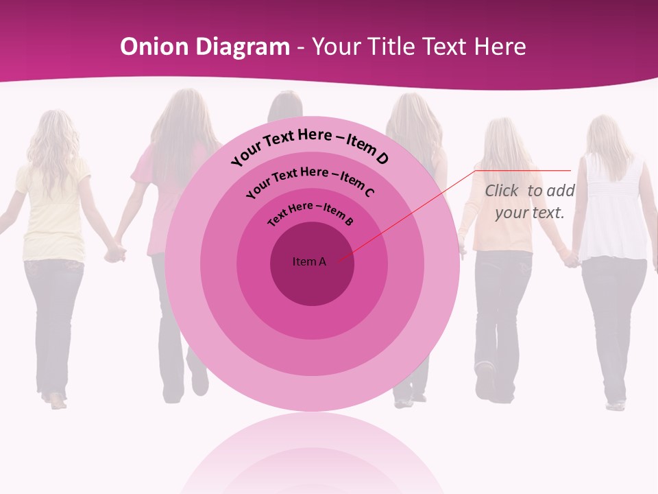 Ten Beautiful Young Women, Walking Hand In Hand. PowerPoint Template