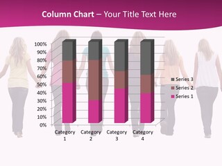 Ten Beautiful Young Women, Walking Hand In Hand. PowerPoint Template