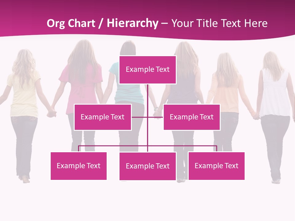 Ten Beautiful Young Women, Walking Hand In Hand. PowerPoint Template