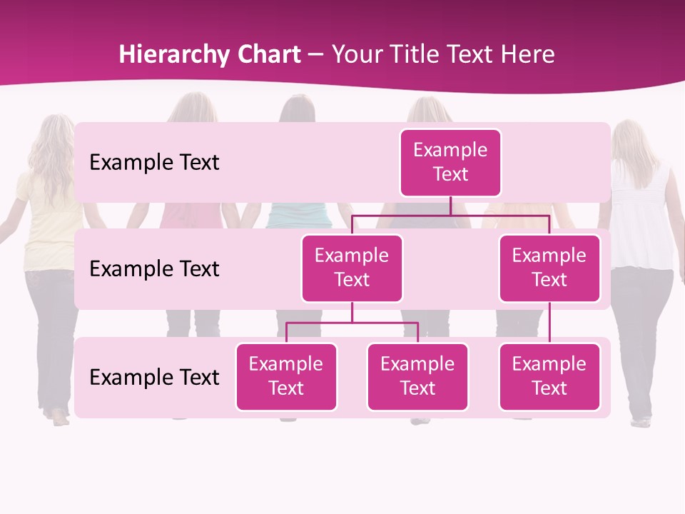 Ten Beautiful Young Women, Walking Hand In Hand. PowerPoint Template
