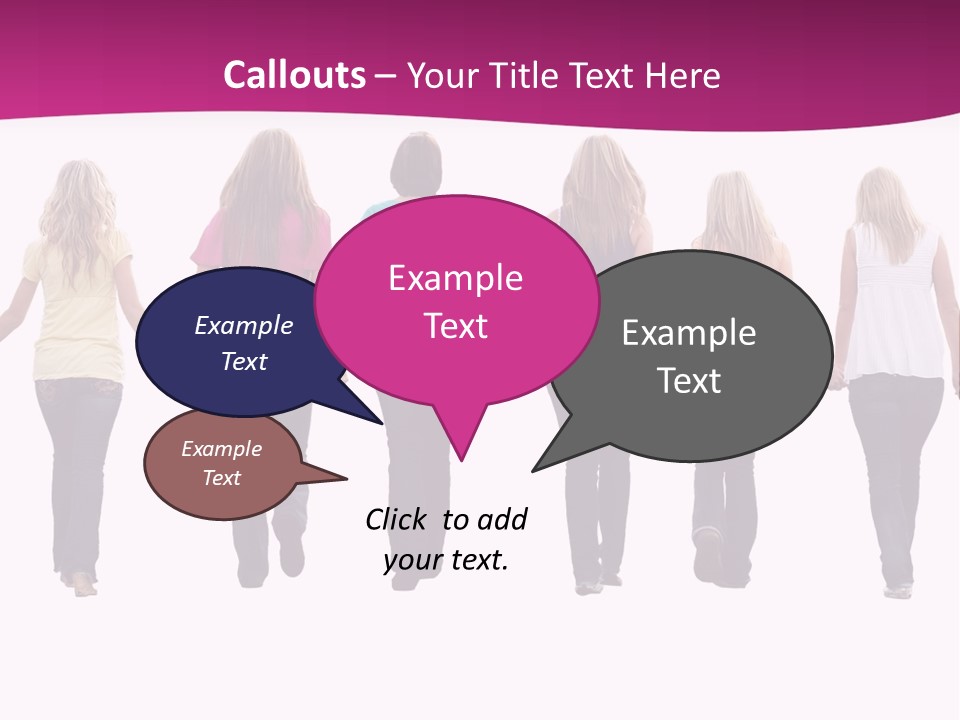 Ten Beautiful Young Women, Walking Hand In Hand. PowerPoint Template