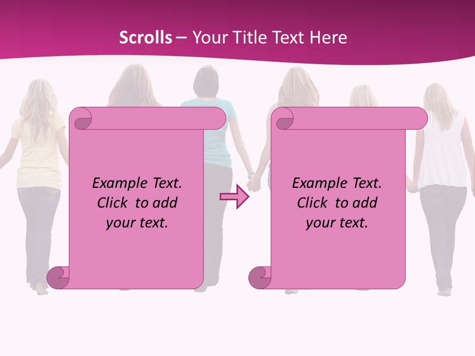 Ten Beautiful Young Women, Walking Hand In Hand. PowerPoint Template