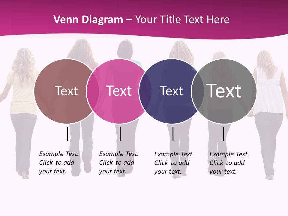 Ten Beautiful Young Women, Walking Hand In Hand. PowerPoint Template