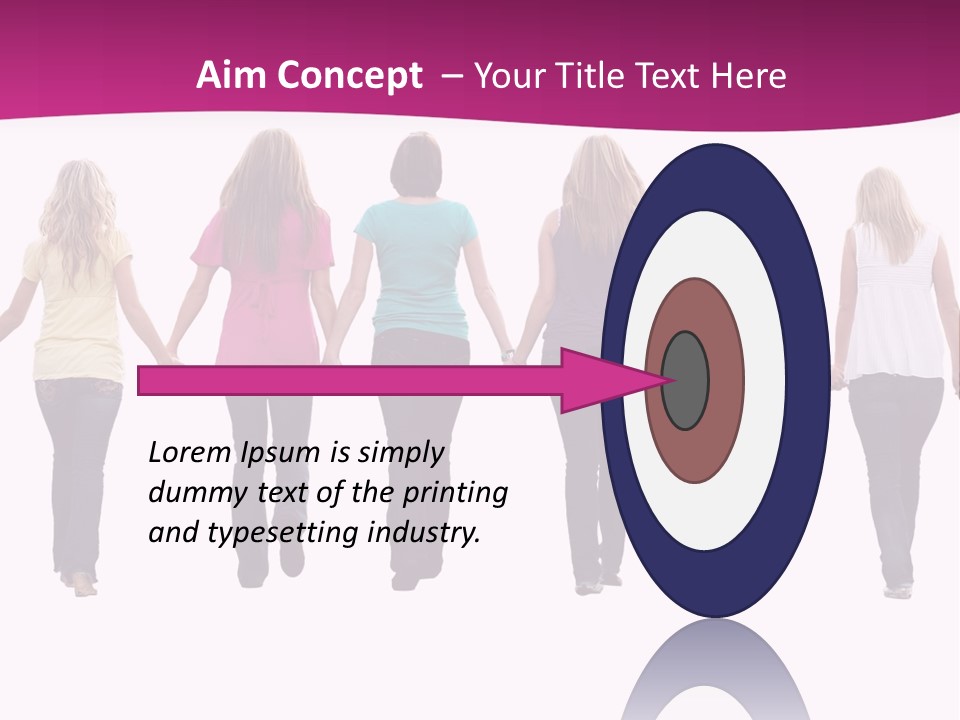 Ten Beautiful Young Women, Walking Hand In Hand. PowerPoint Template