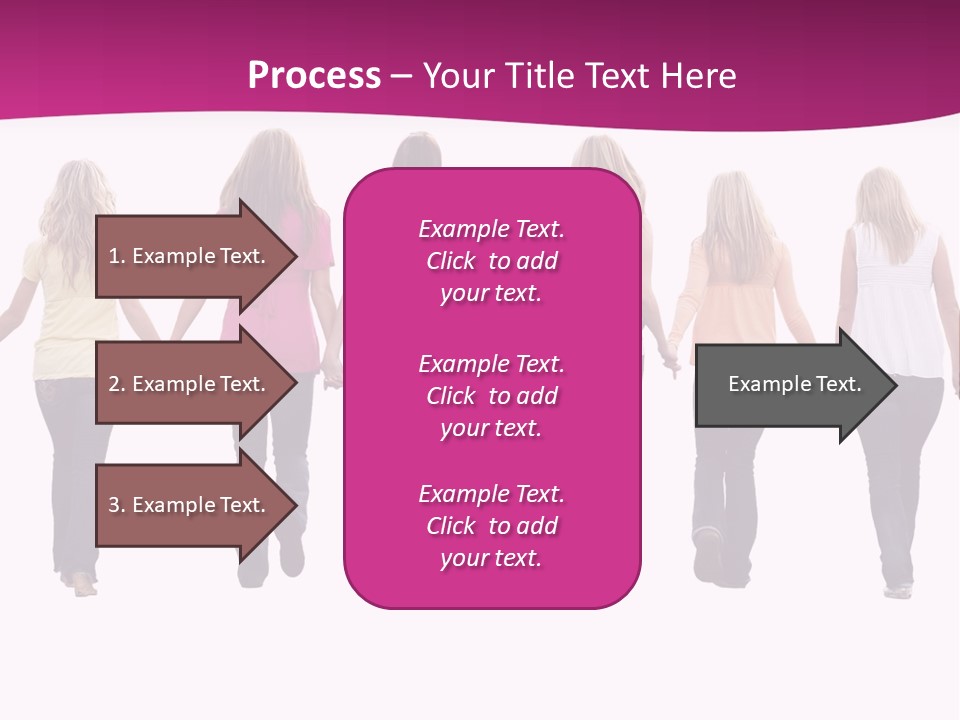 Ten Beautiful Young Women, Walking Hand In Hand. PowerPoint Template