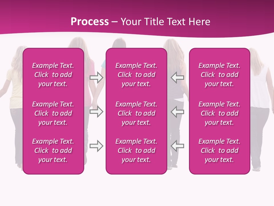 Ten Beautiful Young Women, Walking Hand In Hand. PowerPoint Template