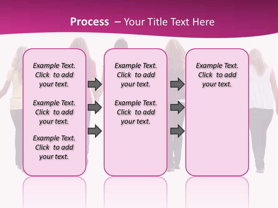 Ten Beautiful Young Women, Walking Hand In Hand. PowerPoint Template
