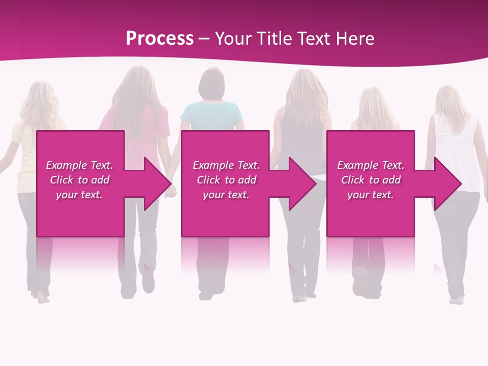 Ten Beautiful Young Women, Walking Hand In Hand. PowerPoint Template