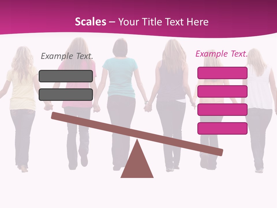 Ten Beautiful Young Women, Walking Hand In Hand. PowerPoint Template